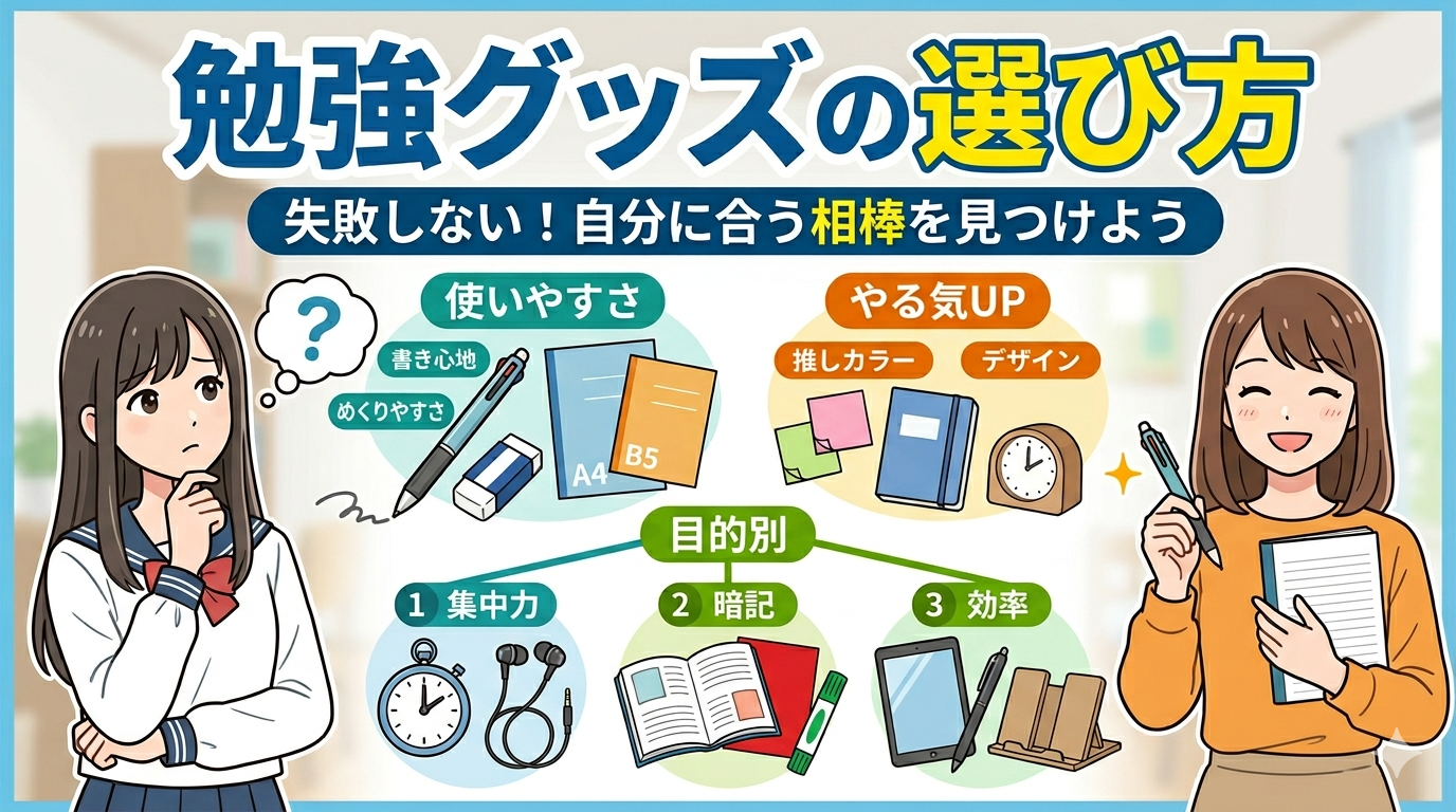 成績アップの近道！独学を支える「勉強はかどりグッズ」の選び方